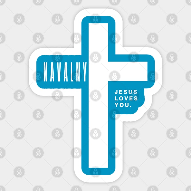 ALEXEI NAVALNY JESUS LOVES YOU Sticker by Lolane